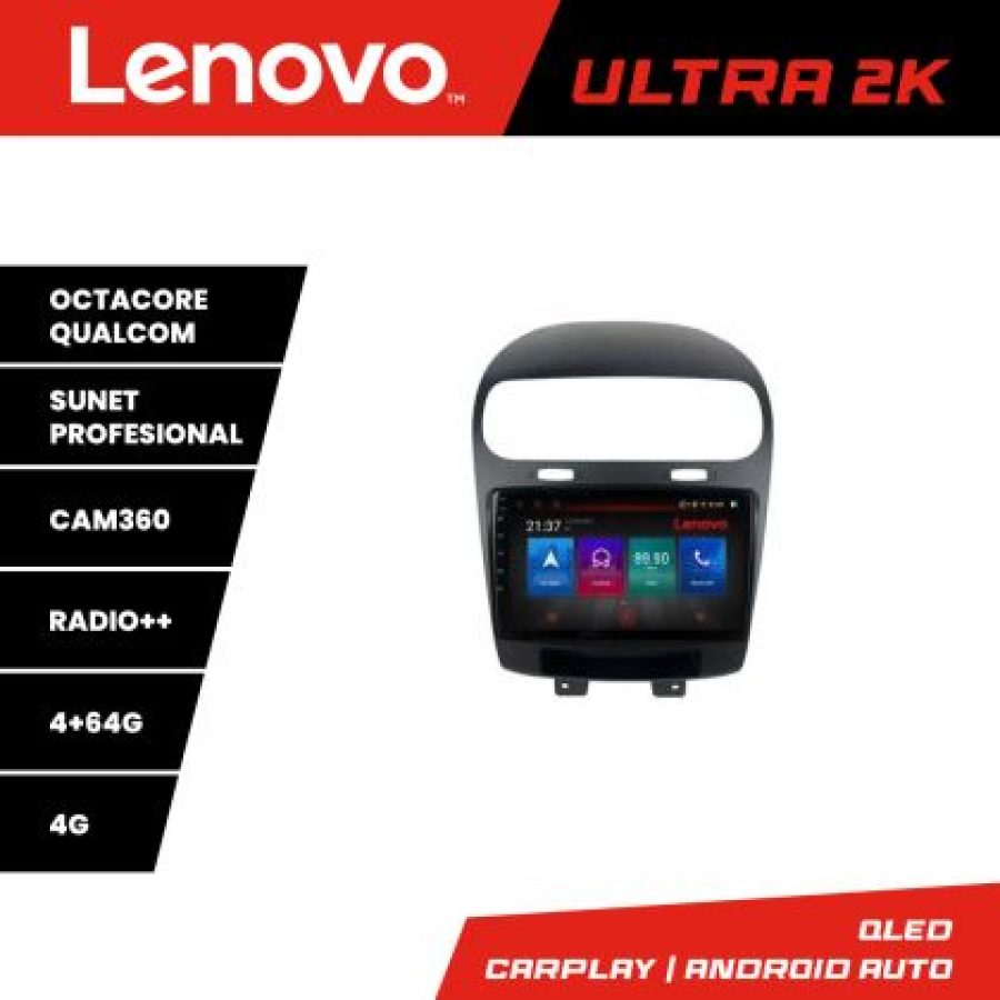 Navigatie Fiat Freemont Dodge Journey 2012-2019 Android radio gps internet 8 core QLED Qualcomm 4+64 360 Lenovo v1 - imagine 3