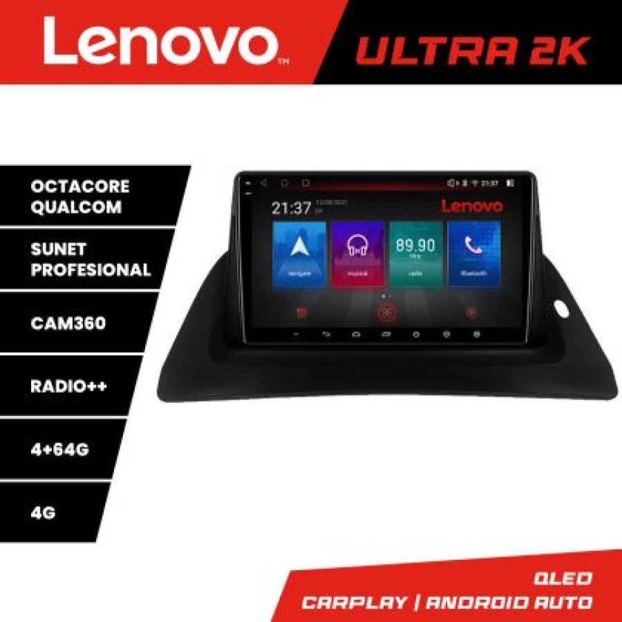 Navigatie Renault Kangoo  Android radio gps internet 8 core QLED Qualcomm 4+64 360 Lenovo - imagine 3