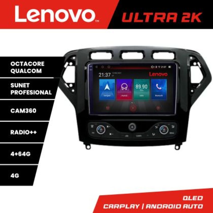 Navigatie Ford Mondeo 2007-2010 Android radio gps internet 8 core QLED Qualcomm 4+64 360 Lenovo - imagine 3