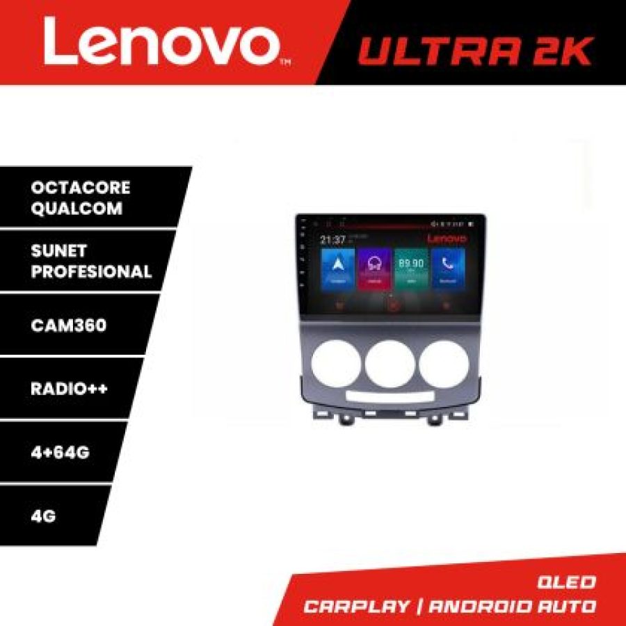 Navigatie Mazda 5 2005-2010 Lenovo Kit-MZ22 8 core QLED Qualcomm 4+64 360 Android Waze USB Navigatie Internet Youtube Radio - imagine 3