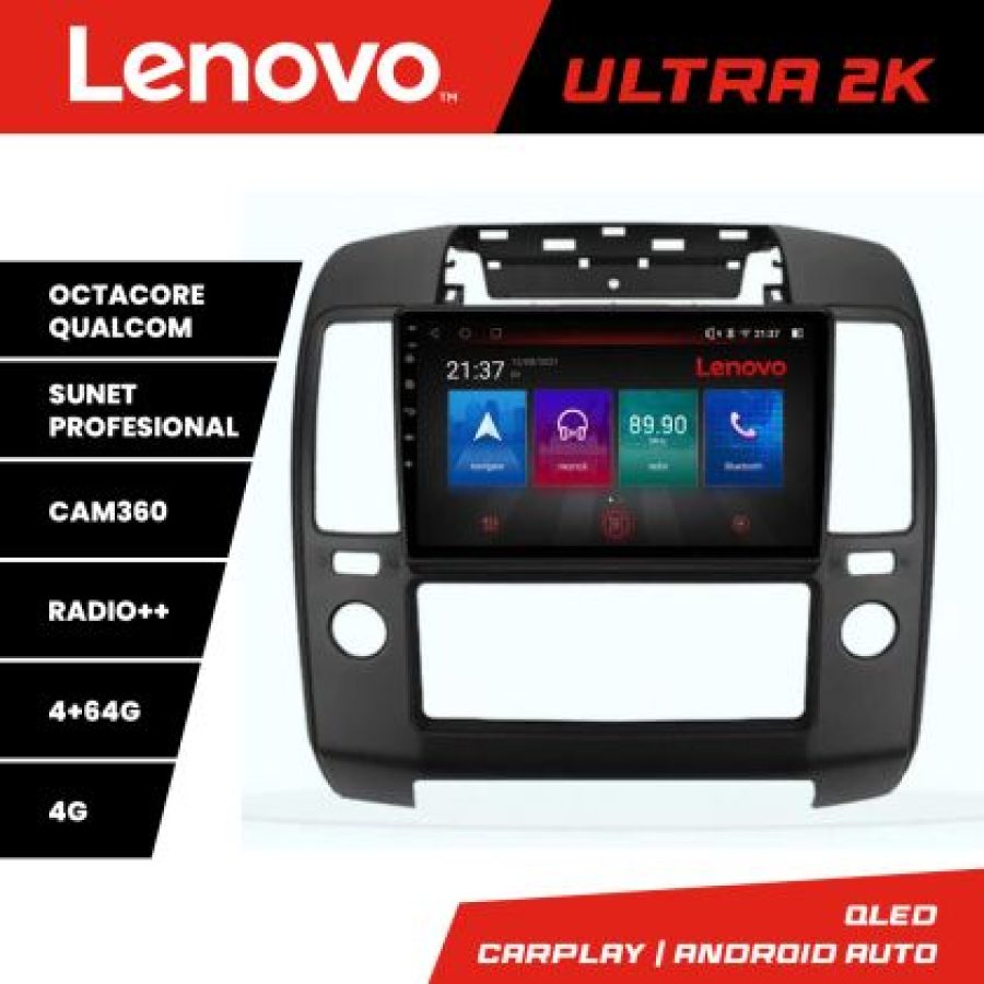 Navigatie Nissan Navara Pathfinder 2005-2010 Lenovo Kit-NAV5 8 core QLED Qualcomm 4+64 360 Android Waze USB Navigatie Internet Youtube Radio - imagine 3