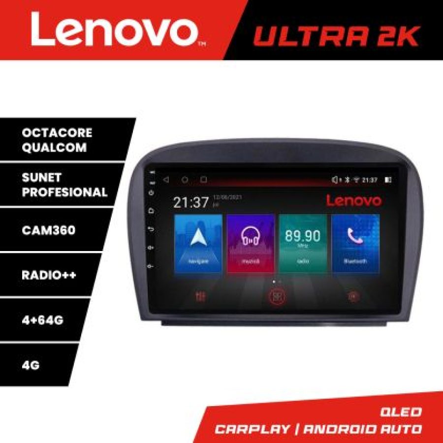Navigatie Mercedes SL W230 2004-2011 Lenovo Kit-W230 8 core QLED Qualcomm 4+64 360 Android Waze USB Navigatie Internet Youtube Radio - imagine 3