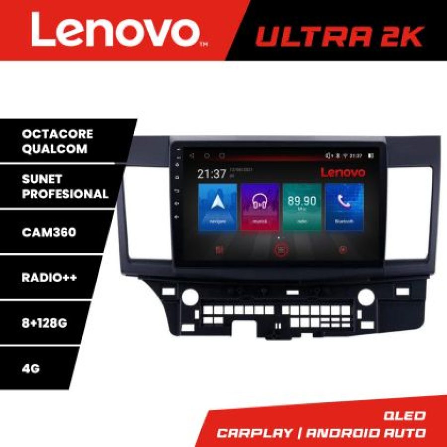 Navigatie Mitsubishi Lancer M-037 Octa Core Android Radio Bluetooth GPS WIFI/4G DSP 2K 8+128GB 360 Toslink - imagine 3