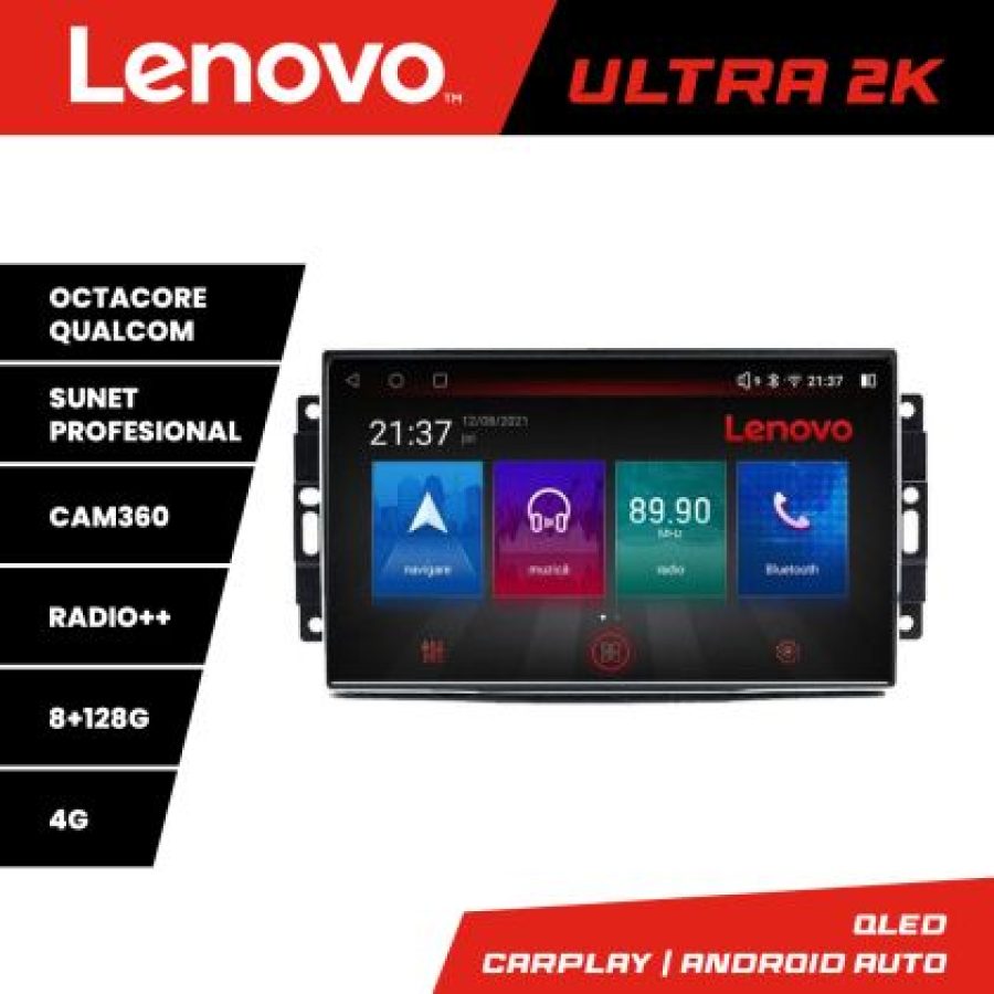 Navigatie Chrysler Jeep M-202 Octa Core Android Radio Bluetooth GPS WIFI/4G DSP 2K 8+128GB 360 Toslink v3 - imagine 3