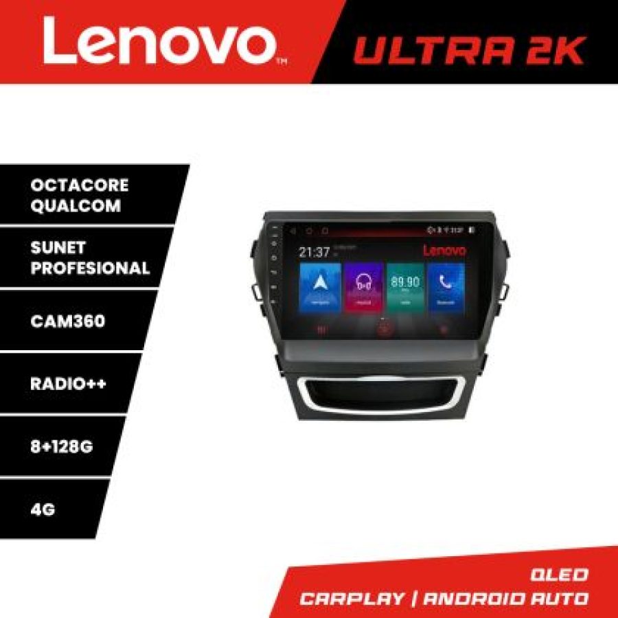 Navigatie HHyundai Santa Fe IX45 M-209 Octa Core Android Radio Bluetooth GPS WIFI/4G DSP 2K 8+128GB 360 Toslink - imagine 3