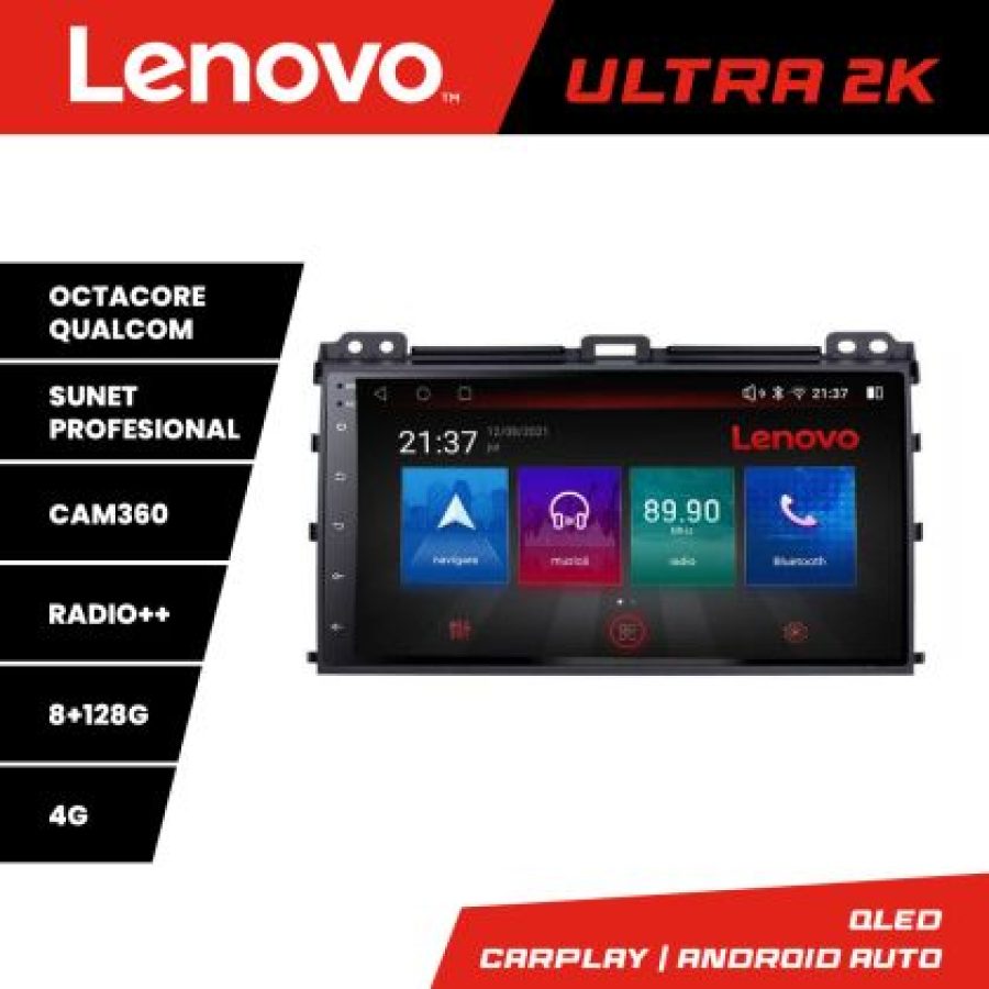 Navigatie Toyota Prado 2004-2009 M-456 Octa Core Android Radio Bluetooth GPS WIFI/4G DSP 2K 8+128GB 360 Toslink - imagine 3