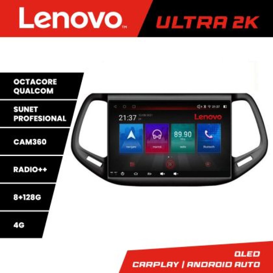 Navigatie Jeep Compass 2017 M-732 Octa Core Android Radio Bluetooth GPS WIFI/4G DSP 2K 8+128GB 360 Toslink - imagine 3
