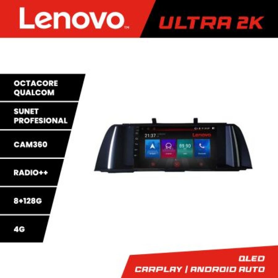 Navigatie Seria 5 F10 2010-2012 CIC Octa Core Android Radio Bluetooth GPS WIFI/4G DSP 2K 8+128GB 360 Toslink - imagine 3