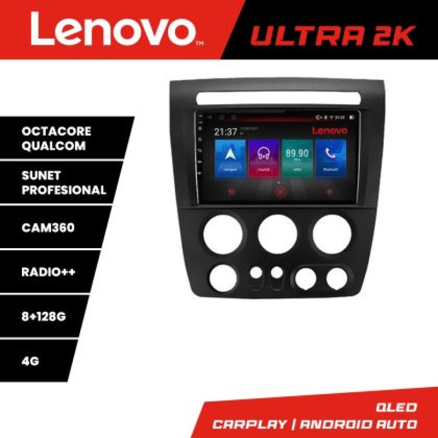 Navigatie Hummer H3 Octa Core Android Radio Bluetooth GPS WIFI/4G DSP 2K 8+128GB 360 Toslink - imagine 3
