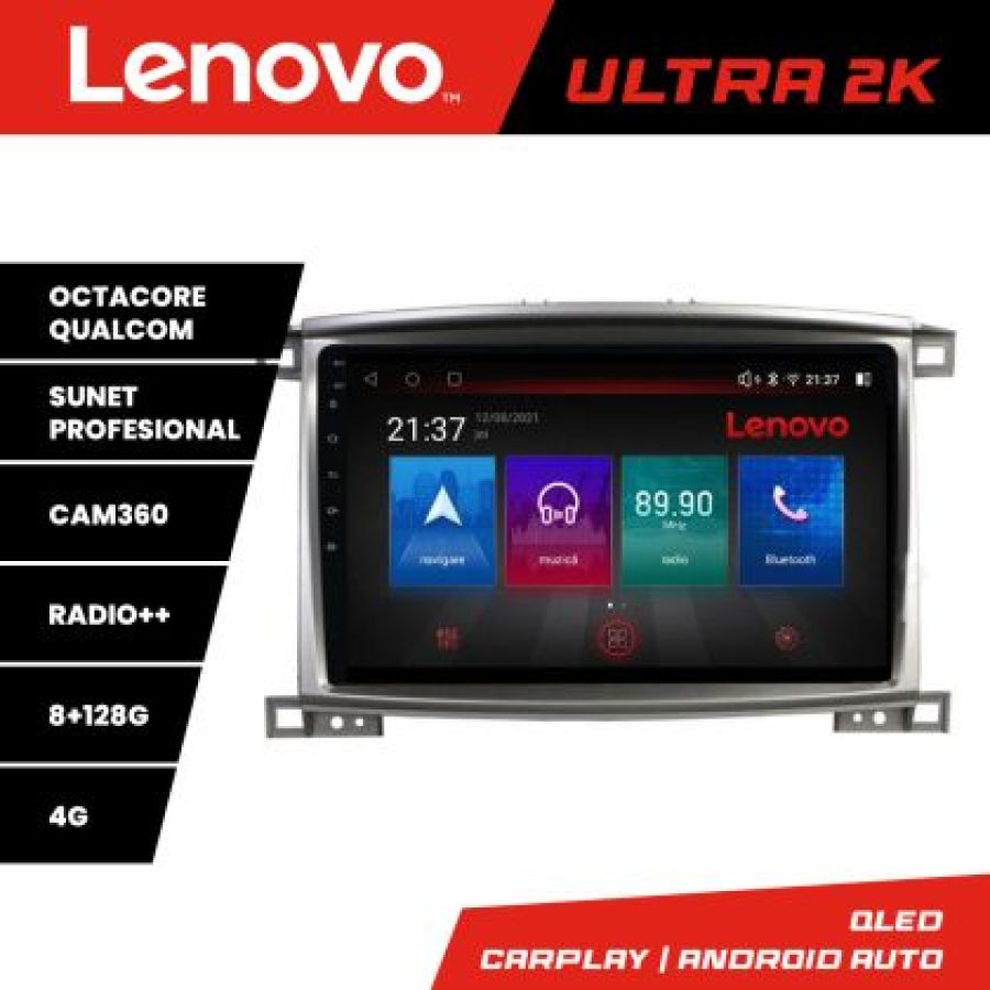 Navigatie Toyota Land Cruiser L100 2002-2008 M-L100 Octa Core Android Radio Bluetooth GPS WIFI/4G DSP 2K 8+128G - imagine 3