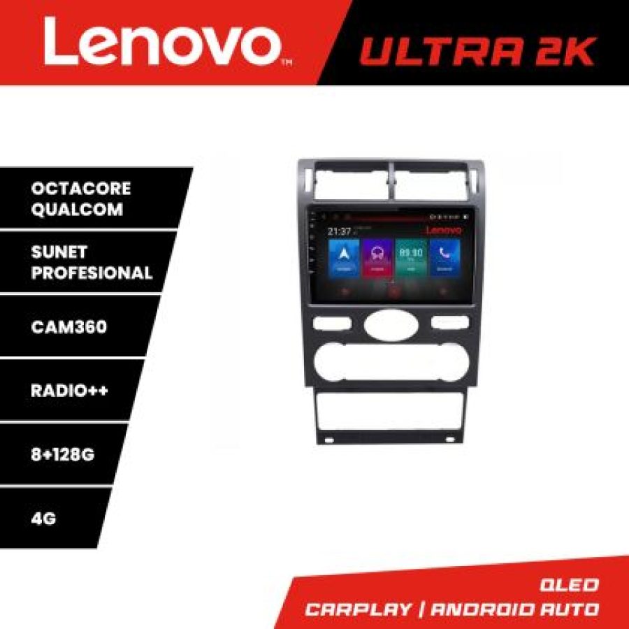 Navigatie Ford Mondeo intre anii 2004-2007 Octa Core Android Radio Bluetooth GPS WIFI/4G DSP 2K 8+128GB 360 Tos - imagine 3