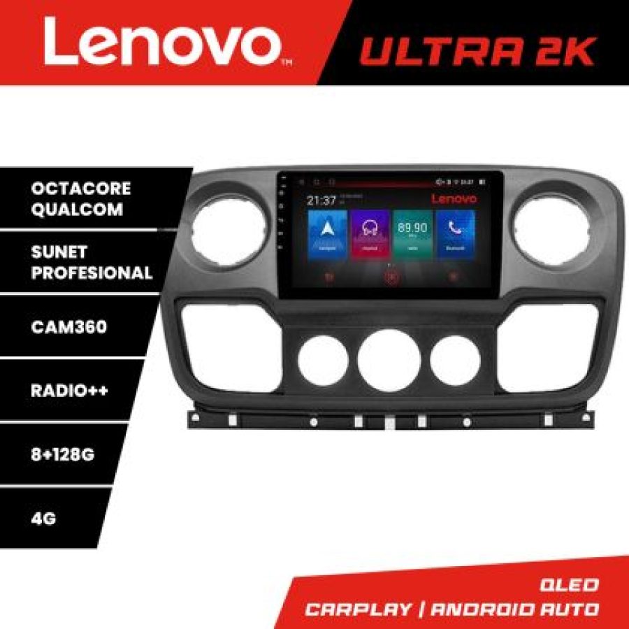 Navigatie Opel Movano, Renault Master 2010-2021 Octa Core Android Radio Bluetooth GPS WIFI/4G DSP 2K 8+128GB 36 v1 - imagine 3