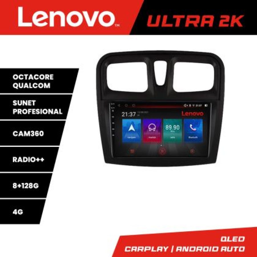 Navigatie Dacia Sandero 2012-2020 var B Octa Core Android Radio Bluetooth GPS WIFI/4G DSP 2K 8+128GB 360 Tosli - imagine 3