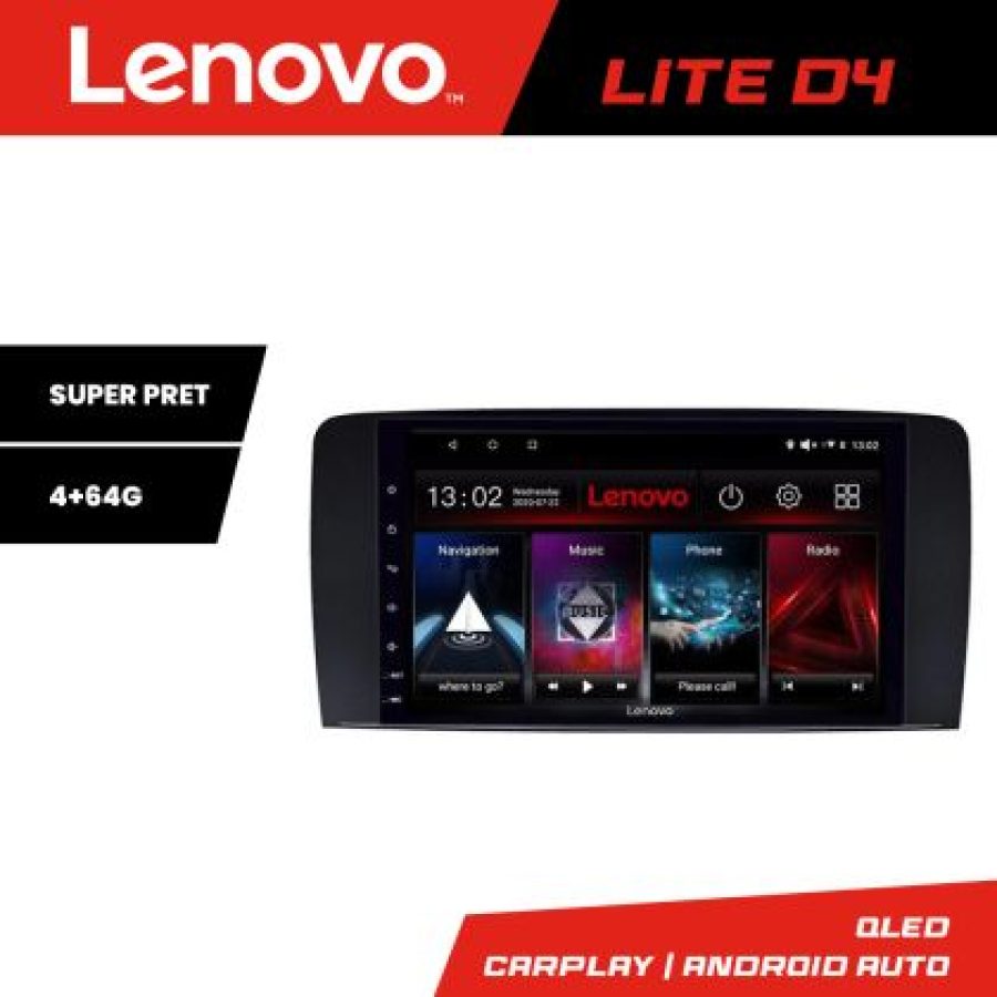 Navigatie Mercedes Clasa R Lenovo Kit-215 4+64 GB Android Waze USB Navigatie Internet Youtube Radio - imagine 4