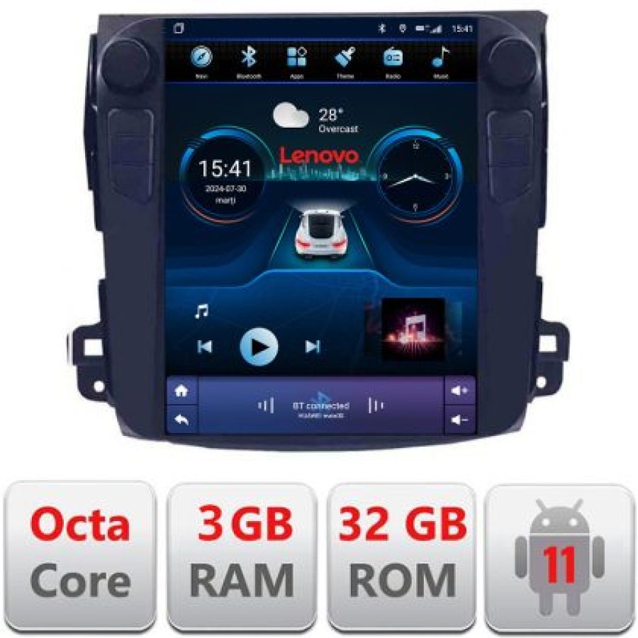 Navigatie Mitsubishi Outlander 2007-2011 tip tesla radio gps internet 8 Core 3+32 4G carplay android auto  kit-tesla-056 - imagine 3