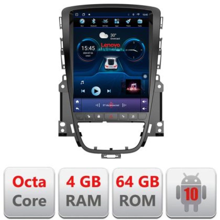Navigatie Opel Astra J 2009-2017 tip tesla radio gps internet 8 Core 4+64 360 4G carplay android auto  kit-tesla-072+EDT-E42 - imagine 3