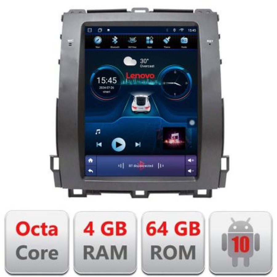 Navigatie Toyota Prado J120 high tip tesla radio gps internet 8 Core 4+64 360 4G carplay android auto  kit-tesla-456-high+ED - imagine 3