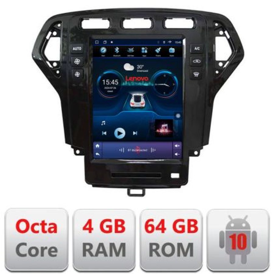 Navigatie Ford Mondeo 2007-2010 tip tesla radio gps internet 8 Core 4+64 360 4G carplay android auto  kit-tesla-mondeo-07+ED - imagine 3