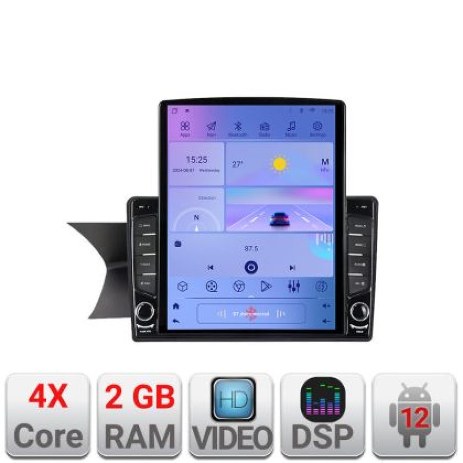 Navigatie Mercedes C W204 NTG4.5 KIT-w204-N45 ecran tip TESLA 9.7" cu Android Radio Bluetooth Internet GPS WIFI 2+32 DSP Quad - imagine 5