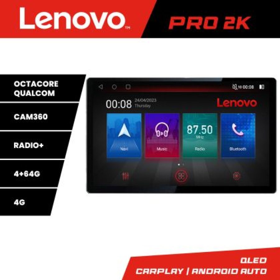Navigatie Smart For Two 2005-2010 Lenovo PRO 4+64 2K 13 inch qled android 4G DSP gps internet  Kit-smart05 - imagine 3