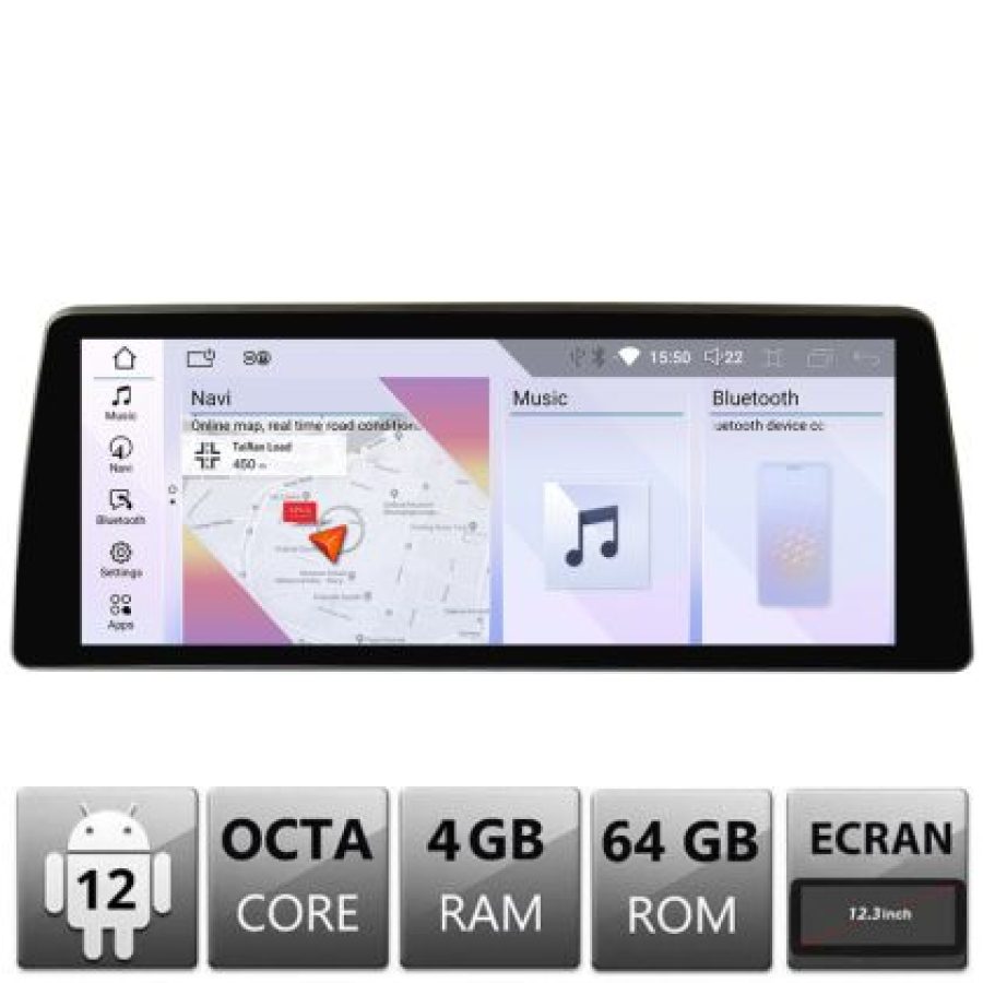Navigatie BMW Seria 7 F01 2010-2011 cu ecran CIC Android ecran 12.3" 4+64 4G BT - imagine 3