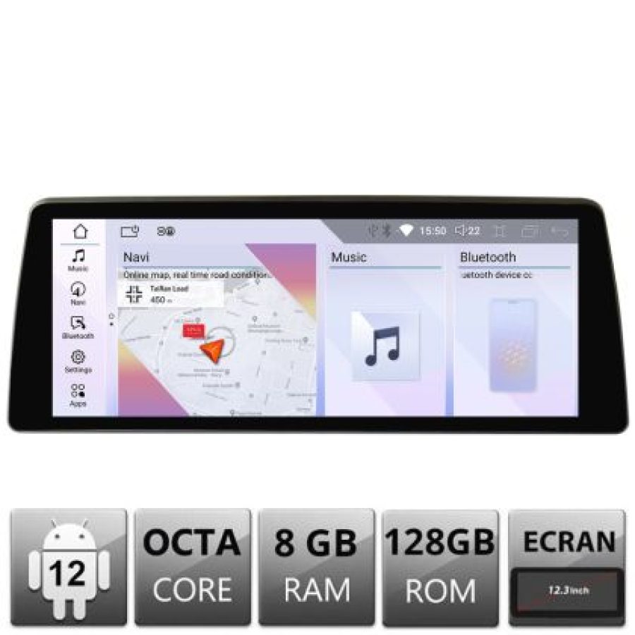 Navigatie BMW Seria 7 F01 2010-2011 cu ecran CIC Android ecran 12.3" 8+128 4G BT - imagine 3