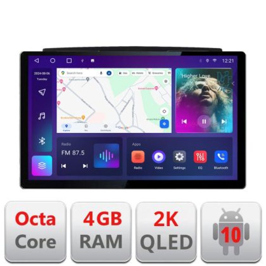 Navigatie dedicata Edonav Ford Fiesta MK5 2002-2008, Ecran 2K QLED 13",Octacore,4Gb RAM,32Gb Hdd,4G,360,DSP,Carplay,Bluetooth - imagine 3