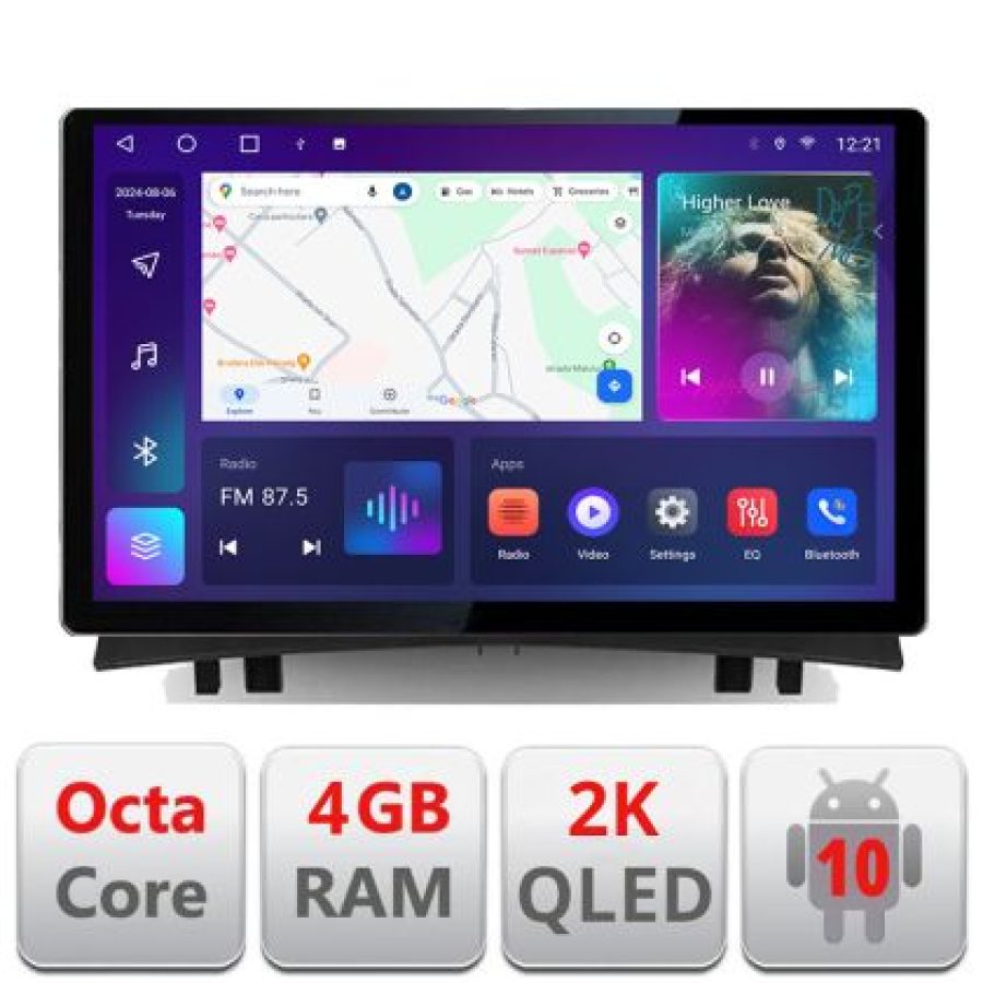 Navigatie dedicata Renault Megane 2 N-098 Edonav ecran 13" 2K 8 si 128 Android Waze USB Navigatie 4G 360 Toslink Youtube Radio KIT - imagine 3