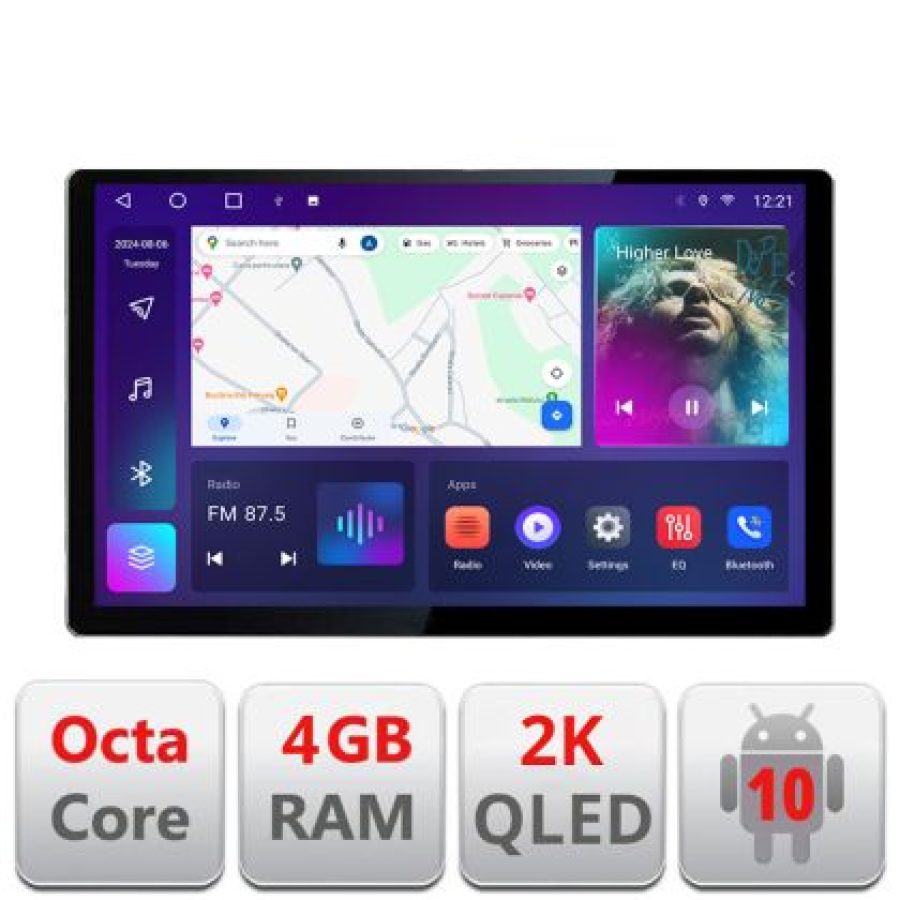 Navigatie dedicata Mercedes ML GL N-213 Edonav ecran 13" 2K 8 si 128 Android Waze USB Navigatie 4G 360 Toslink Youtube Radio KIT-2 - imagine 3