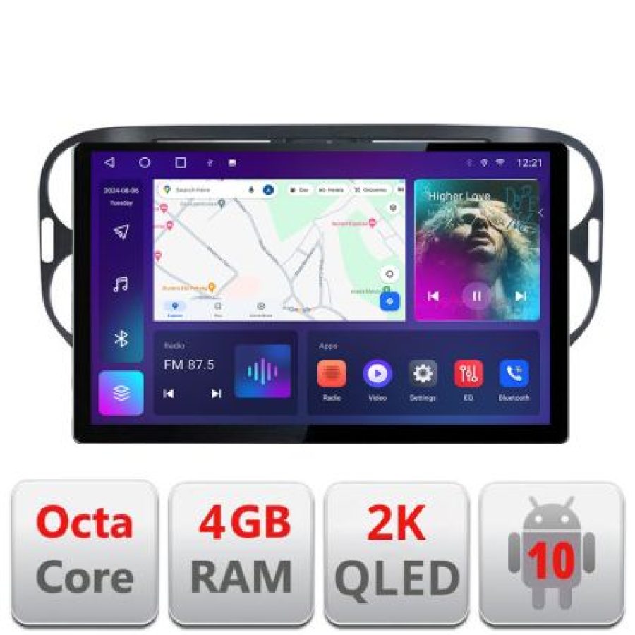 Navigatie dedicata VW TIGUAN-  2006-2016 Edonav ecran 13" 2K 8 si 128 Android Waze USB Navigatie 4G 360 Toslink Youtube Radio KIT- - imagine 3
