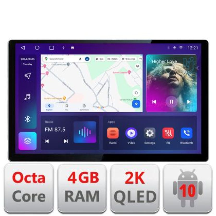 Navigatie dedicata Peugeot 508 N-5637 Edonav ecran 13" 2K 8 si 128 Android Waze USB Navigatie 4G 360 Toslink Youtube Radio KIT-563 - imagine 3