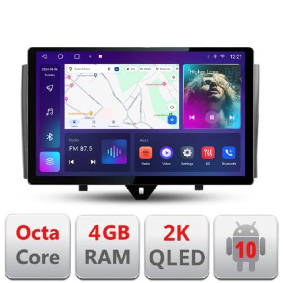 Navigatie dedicata Smart For Two 2010-2015 N-Smart10 Edonav ecran 13" 2K 8 si 128 Android Waze USB Navigatie 4G 360 Toslink Youtub - imagine 3
