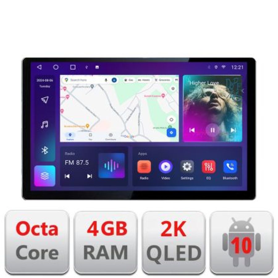 Navigatie dedicata Smart For Two 2015- N-Smart15 Edonav ecran 13" 2K 8 si 128 Android Waze USB Navigatie 4G 360 Toslink Youtube Ra - imagine 3