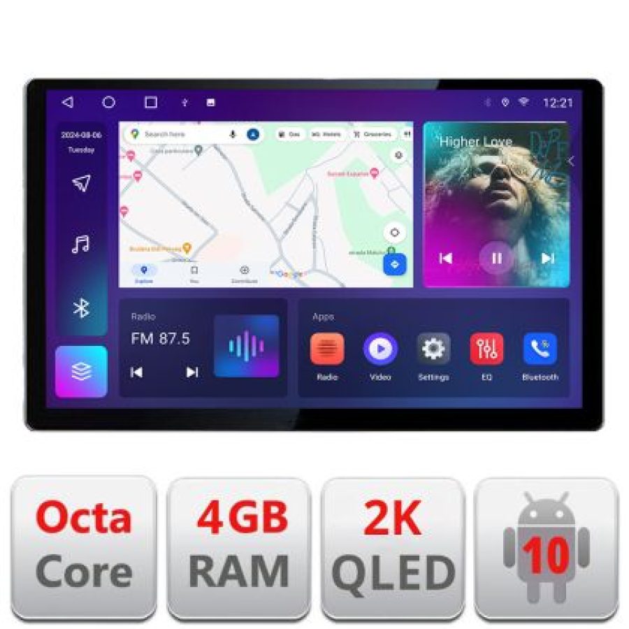 Navigatie dedicata Chrysler Jeep N-202 Edonav ecran 13" 2K 8 si 128 Android Waze USB Navigatie 4G 360 Toslink Youtube Radio KIT-20 - imagine 3