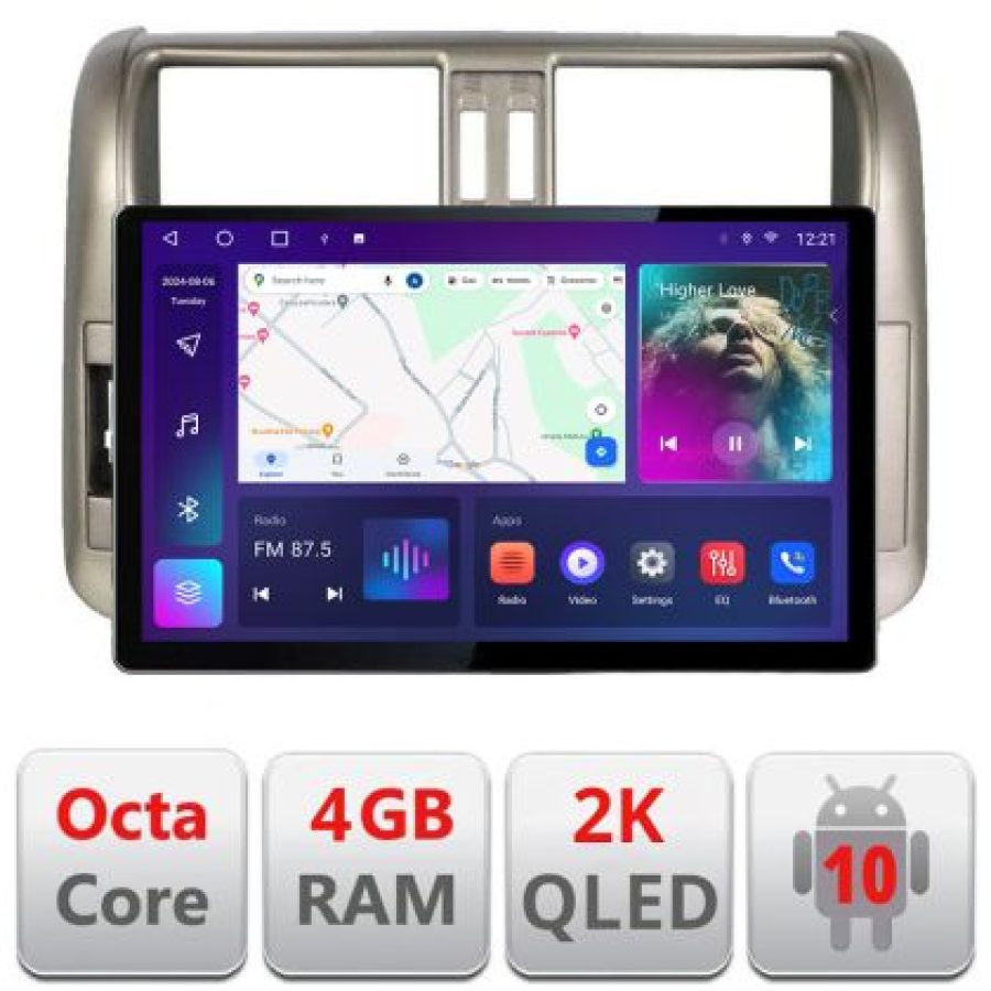 Navigatie dedicata Toyota Prado 2010-2013 N-347 Edonav ecran 13" 2K 8 si 128 Android Waze USB Navigatie 4G 360 Toslink Youtube Rad - imagine 3