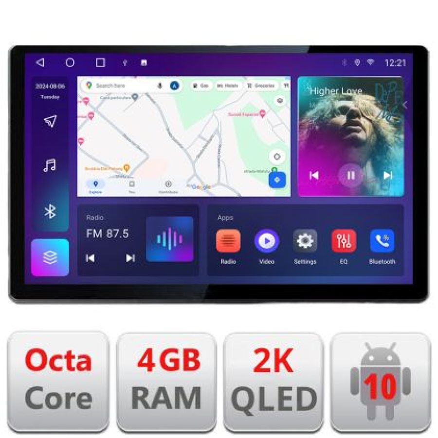 Navigatie dedicata Audi Q5 2008-2016 NON-MMI N-Q5 Edonav ecran 13" 2K 8 si 128 Android Waze USB Navigatie 4G 360 Toslink Youtube R - imagine 3