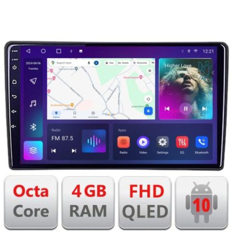 Navigatie Ford Transit 2019- varianta radio cd simplu Android Ecran QLED octa core 4+64 carplay android auto KIT-transit-2019-a+EDT-E309V3 - imagine 3
