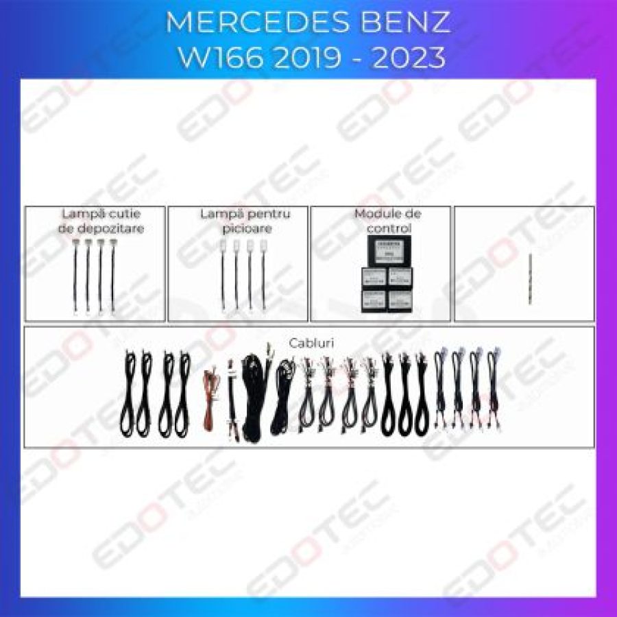 Lumini Ambientale trimuri usi si picioare Mercedes GLE GLS W166 control pe sistemul original sau telefon - imagine 4