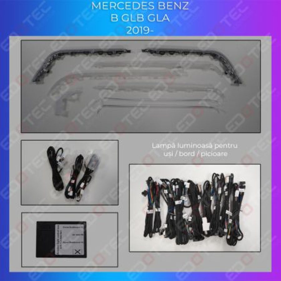 Lumini Ambientale trimuri usi picioare Mercedes B  GLB  GLA control pe sistemul original sau telefon - imagine 6
