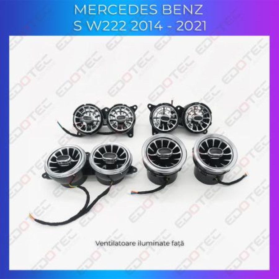 Lumini Ambientale ventilatoare fata Mercedes Clasa S W222 control pe sistemul original sau telefon - imagine 6