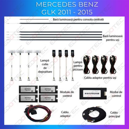 Lumini ambientale Mercedes X204 2011-2015 dedicat set complet control telefon sau sistem original - imagine 3