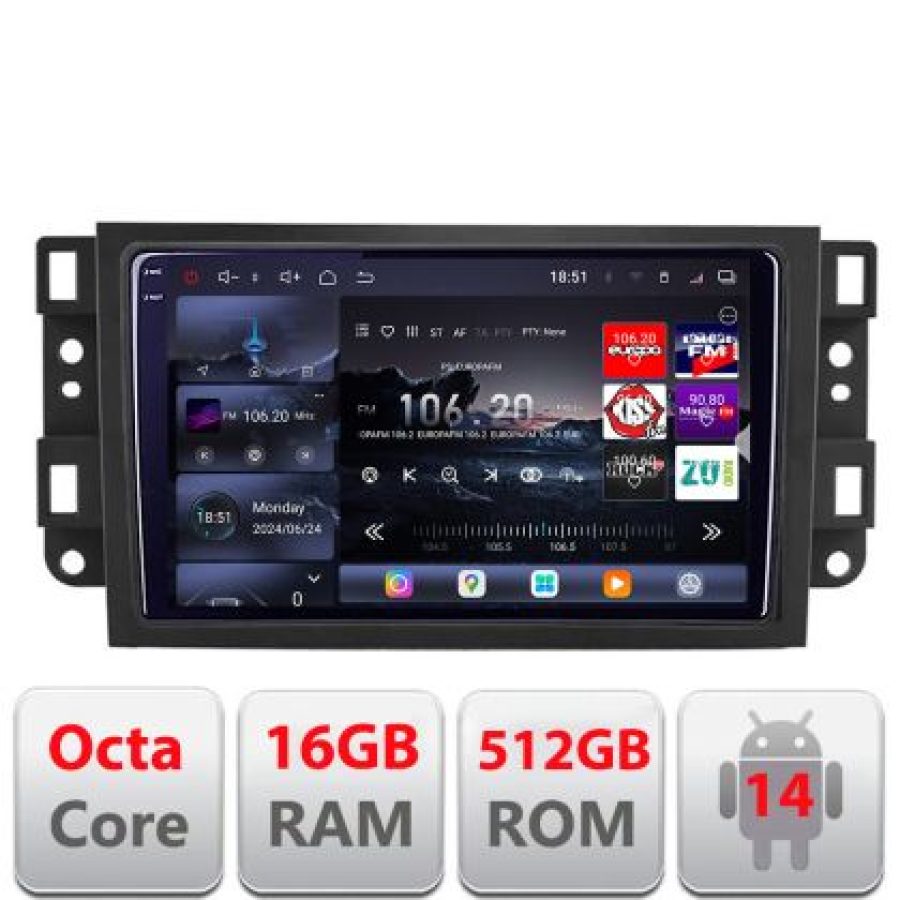 Navigatie Chevrolet Captiva 2006-2010 Lenovo Kit-020 8 core QLED 2K 16+512 360 Android Waze USB Navigatie Internet Youtube Radio