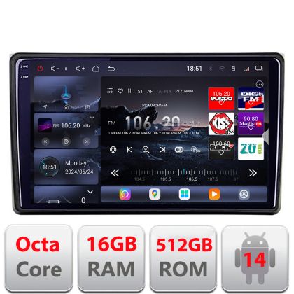Navigatie Audi A4 B6, A4 B7 2001-2007  Lenovo Kit-050 8 core QLED 2K 16+512 360 Android Waze USB Navigatie Internet Youtube Radio