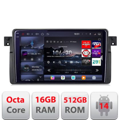 Navigatie BMW Seria 3 E46  1998-2005 Lenovo Kit-052 8 core QLED 2K 16+512 360 Android Waze USB Navigatie Internet Youtube Radio