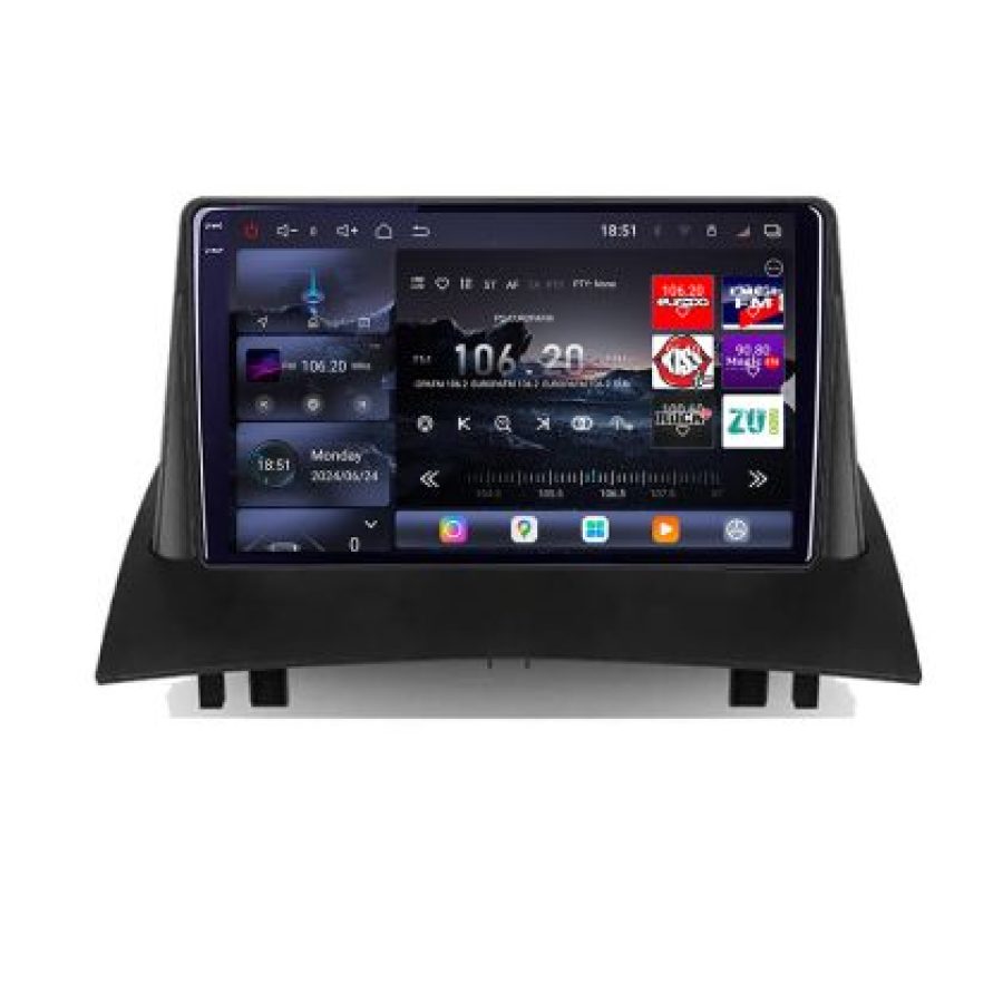 Navigatie Renault Megane 2 2002-2007 Lenovo Kit-098 8 core QLED 2K 16+512 360 Android Waze USB Navigatie Internet Youtube Radio - imagine 2
