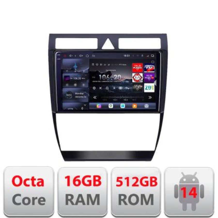 Navigatie Audi A6 C5 1997-2004  Lenovo Kit-102 8 core QLED 2K 16+512 360 Android Waze USB Navigatie Internet Youtube Radio