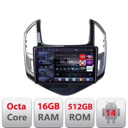 Navigatie Chevrolet Cruze 2013- Lenovo Kit-1267 8 core QLED 2K 16+512 360 Android Waze USB Navigatie Internet Youtube Radio