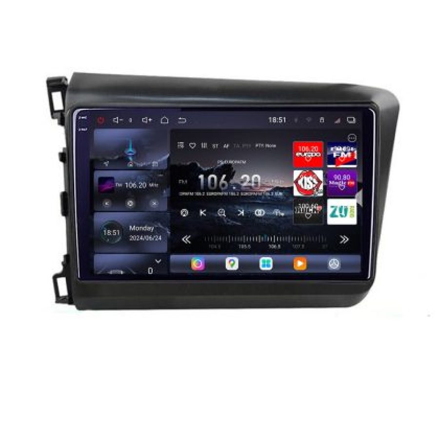 Navigatie Honda Civic 2012-2015 Lenovo Kit-132 8 core QLED 2K 16+512 360 Android Waze USB Navigatie Internet Youtube Radio - imagine 2