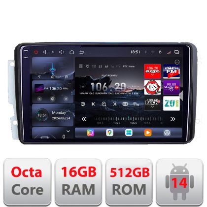 Navigatie Mercedes C 2001-2004 CLK G 2004-2006 Lenovo Kit-171 8 core QLED 2K 16+512 360 Android Waze USB Navigatie Internet Youtube Radio