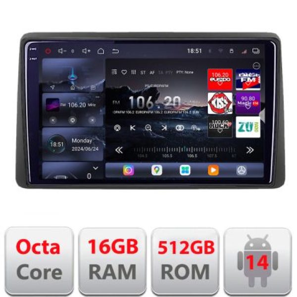 Navigatie Dacia Duster dupa 2019 Lenovo Kit-199 8 core QLED 2K 16+512 360 Android Waze USB Navigatie Internet Youtube Radio v1